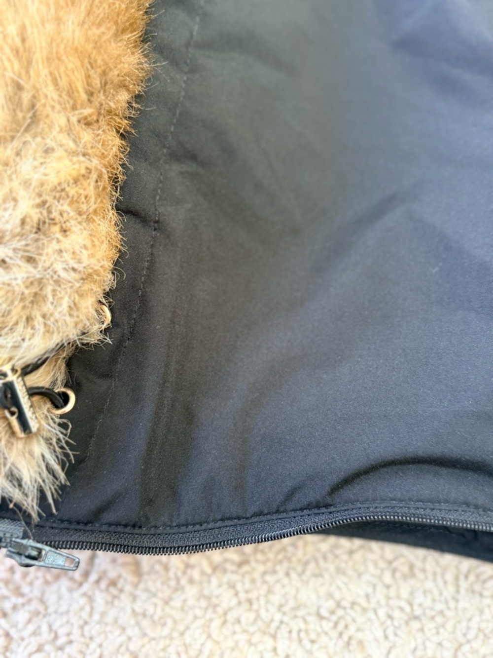 Michael Kors Removable Fur Trim Hood Black Coat Jacket Replacement - Picture 5 of 5